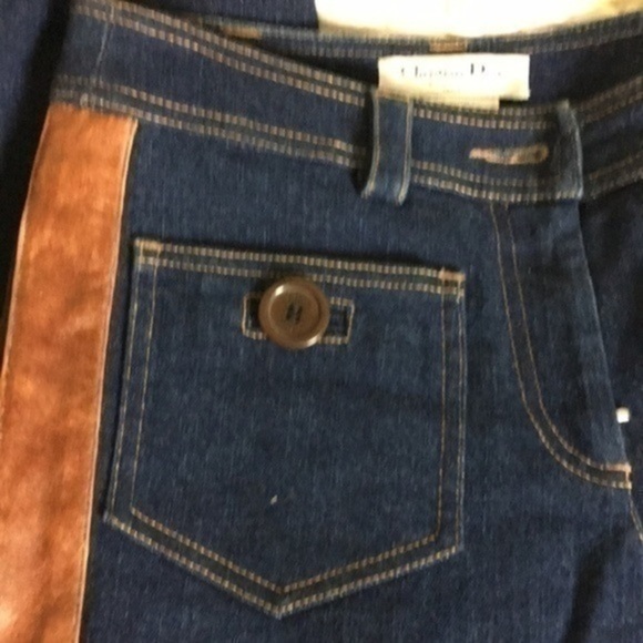 Christian DIOR lambskin jeans leather DIOR print detail US 2 FR 34 Made in Italy - Picture 10 of 15